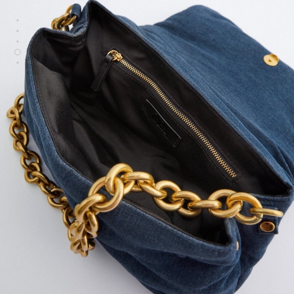 Zara quilted Denim crossbody bag - Picture 6 of 7